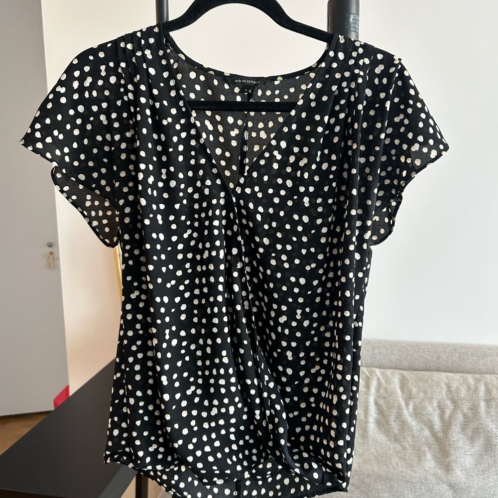 Polka dot wrap blouse